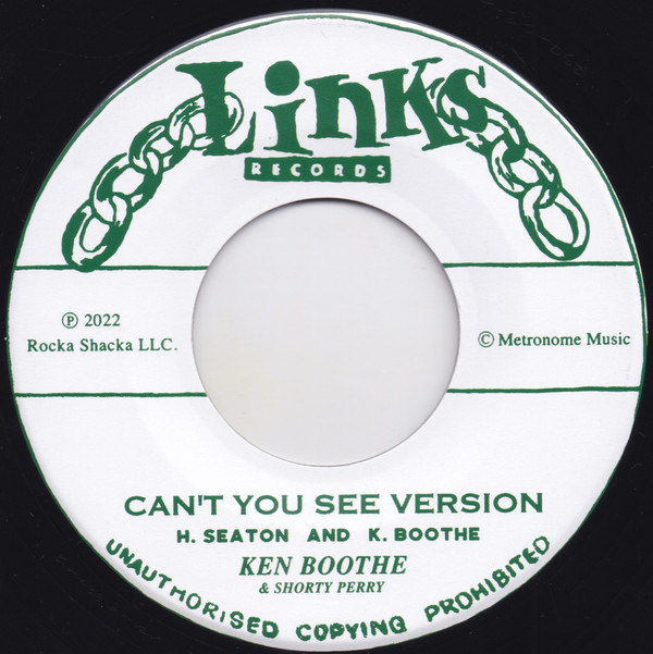 ジャマイカ7” Ken Boothe & Shorty Perry Cant You See 8002 Links Records /00080 Can't You See Version - Shorty Perry, Ken Boothe (7 Inch) on Links