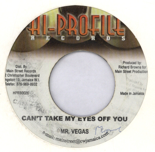 MR.VEGAS／CAN’T TAKE MY EYES OFF YOU Mr. Vegas – Can't Take My Eyes Off You – Vinyl (7