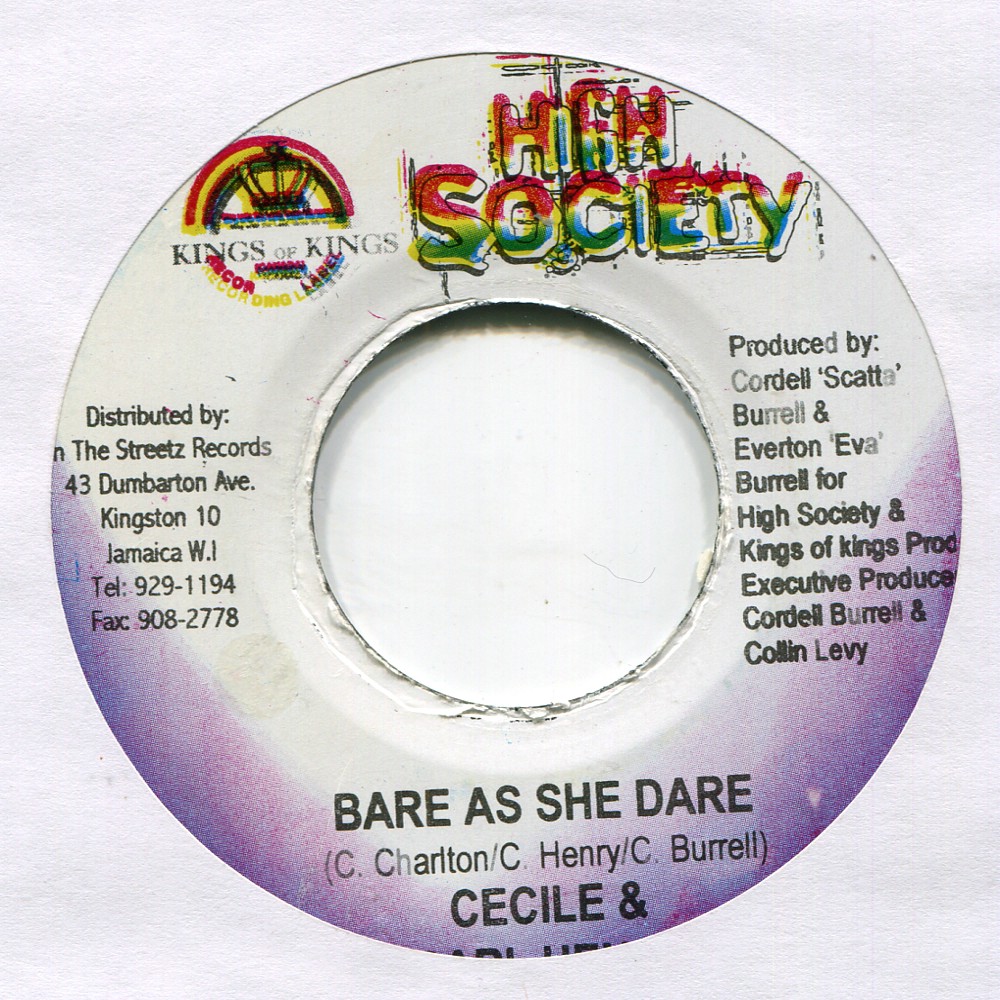 Bare As She Dare Carl Henry Cecile 7 Inch On Kings Of Kings High Society Buyreggae buyreggae